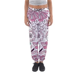 National Wind Flower Knitting Pattern Flower Symmetry Women s Jogger Sweatpants by danenraven