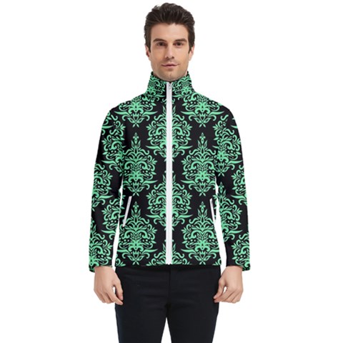 Black And Neon Ornament Damask Vintage Men s Bomber Jacket by ConteMonfrey