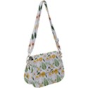 Flower White Pattern Floral Nature Saddle Handbag View1