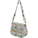 Flower White Pattern Floral Nature Saddle Handbag View2