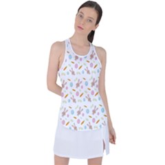 Easter Bunny Pattern Hare Racer Back Mesh Tank Top by Ravend