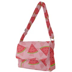 Background Watermelon Pattern Fruit Full Print Messenger Bag (s) by Wegoenart