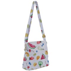 Fruit Summer Vitamin Watercolor Zipper Messenger Bag by Wegoenart