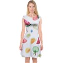 Fruit Summer Vitamin Watercolor Capsleeve Midi Dress View1