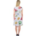 Fruit Summer Vitamin Watercolor Capsleeve Midi Dress View2