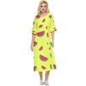 Watermelon Pattern Wallpaper Double Cuff Midi Dress View1