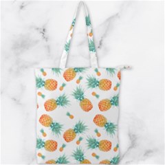 Pineapple Background Pattern Fruit Double Zip Up Tote Bag by Wegoenart