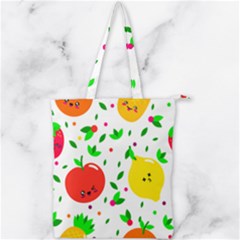 Pattern Fruit Fruits Orange Green Double Zip Up Tote Bag by Wegoenart