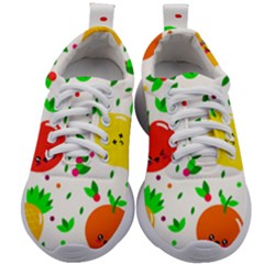 Pattern Fruit Fruits Orange Green Kids Athletic Shoes by Wegoenart