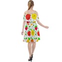 Pattern Fruit Fruits Orange Green Cut Out Shoulders Chiffon Dress View2