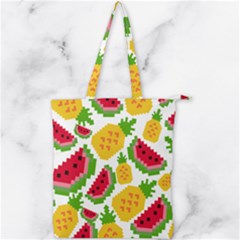 Watermelon Pattern Fruit Summer Double Zip Up Tote Bag by Wegoenart