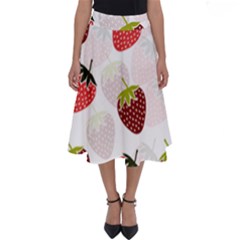 Strawberry Pattern Background Perfect Length Midi Skirt by Wegoenart