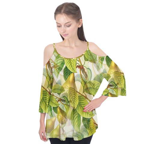 Pear Fruit Tree Organic Pattern Flutter Tees by Wegoenart