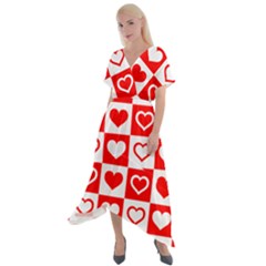 Background-card-checker-chequered Cross Front Sharkbite Hem Maxi Dress by Pakrebo