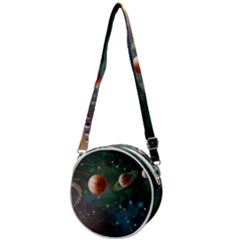 Planet Galaxy Fantasy Crossbody Circle Bag by danenraven