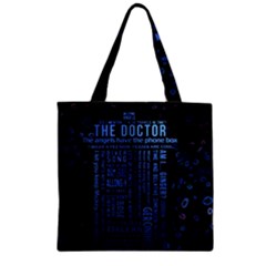 The Doctor Tardis Zipper Grocery Tote Bag by danenraven