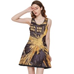 Brown And Black Abstract Painting Doctor Who Tardis Vincent Van Gogh Inside Out Racerback Dress by danenraven