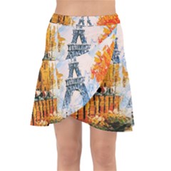 Eiffel Tower Landmark Architecture  Artistic Wrap Front Skirt by danenraven