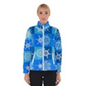 Xmas Christmas Pattern Snow Background Blue Decoration Women s Bomber Jacket View1