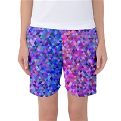 Abstract Triangle Tile Mosaic Pattern Women s Basketball Shorts by danenraven