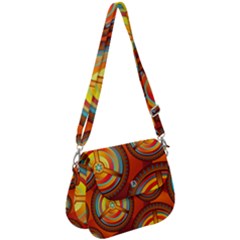 Shield Background Texture Pattern Saddle Handbag by Wegoenart