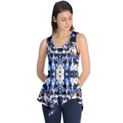 Cobalt Symmetry Sleeveless Tunic by kaleidomarblingart