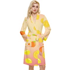 Fruits-gradient,orange Long Sleeve Velour Robe by nateshop