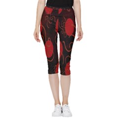 Circles-1 Inside Out Lightweight Velour Capri Leggings  by nateshop