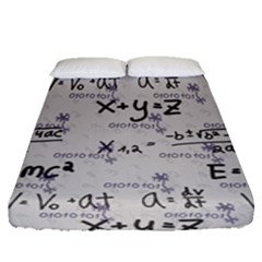 Pattern Wallpaper Math Formula Albert Einstein Fitted Sheet (queen Size) by danenraven