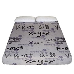 Pattern Wallpaper Math Formula Albert Einstein Fitted Sheet (california King Size) by danenraven