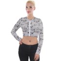 Pattern Wallpaper Math Formula Albert Einstein Long Sleeve Cropped Velvet Jacket View1