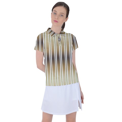 Green Background Line Pattern Women s Polo Tee by Wegoenart