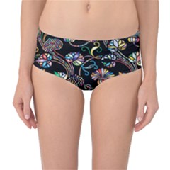 Floral Mid-waist Bikini Bottoms by nateshop