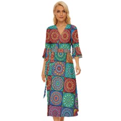 Mandala Art Midsummer Wrap Dress by nateshop