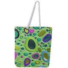 Blob Ring Circle Abstract Full Print Rope Handle Tote (large) by Wegoenart