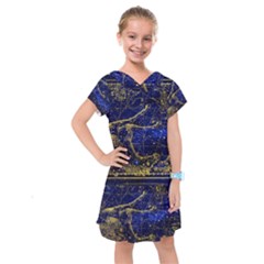 Constellation Horse Dolphin Kids  Drop Waist Dress by Wegoenart