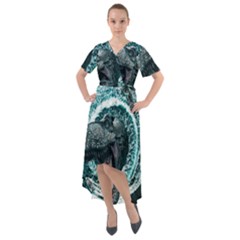 Dinosaur Sea Boat Fantasy Front Wrap High Low Dress by Wegoenart