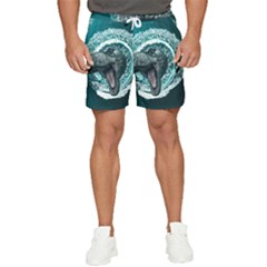 Dinosaur Sea Boat Fantasy Men s Runner Shorts by Wegoenart