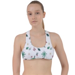 Christmass Theme Criss Cross Racerback Sports Bra by artworkshop