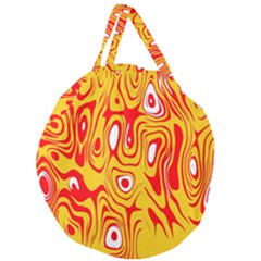 Red-yellow Giant Round Zipper Tote by nateshop