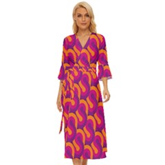 Retro-pattern Midsummer Wrap Dress by nateshop