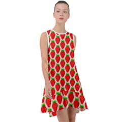 Strawberries Frill Swing Dress by nateshop