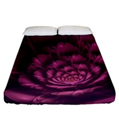 Fractal Blossom Flower Bloom Fitted Sheet (california King Size) by Wegoenart