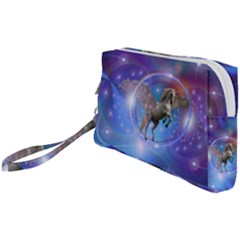 Unicorn Abstract Wave Line Wristlet Pouch Bag (small) by Wegoenart