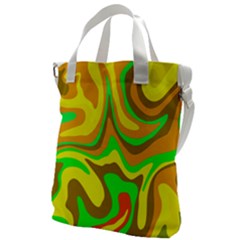 Groovy Wavy Pattern Colorful Pattern Canvas Messenger Bag by Wegoenart