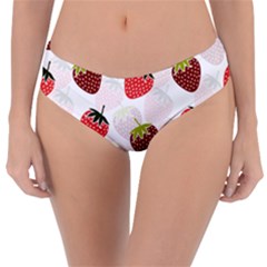 Strawberry Fruit Pattern Background Reversible Classic Bikini Bottoms by Wegoenart