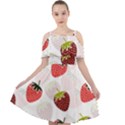 Strawberry Fruit Pattern Background Cut Out Shoulders Chiffon Dress View1