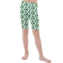 Pattern Ball Soccer Background Kids  Mid Length Swim Shorts by Wegoenart