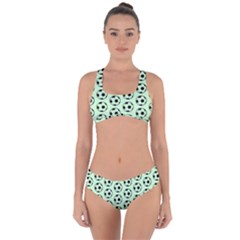 Pattern Ball Soccer Background Criss Cross Bikini Set by Wegoenart