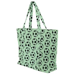 Pattern Ball Soccer Background Zip Up Canvas Bag by Wegoenart